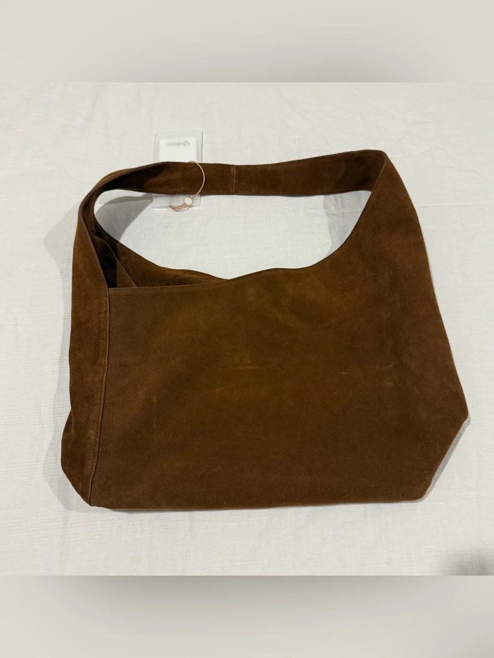 New Quince Italian Suede Slouchy Shoulder Bag - Whiskey $150